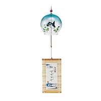 Amazon.co.jp: 薬師窯 風鈴 ガラス 江戸風鈴 黒金魚 日本製 涼鈴 夏の